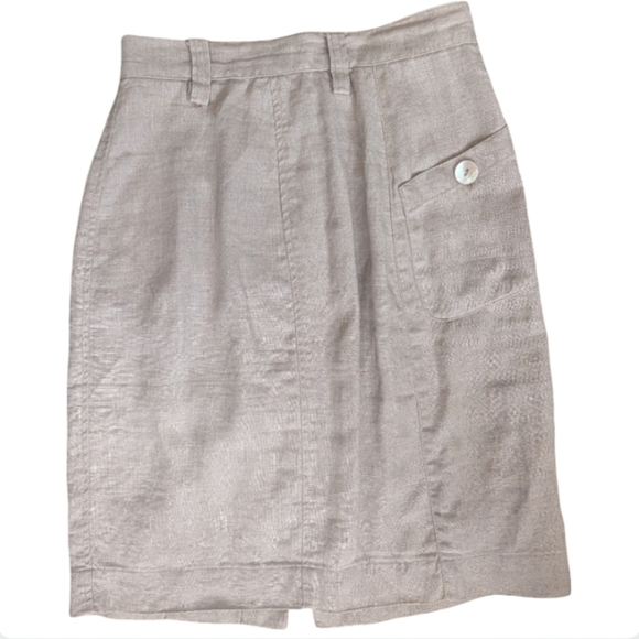 Vintage Ralph Lauren Country Linen Button Front Midi Skirt Size 4 - Picture 10 of 12